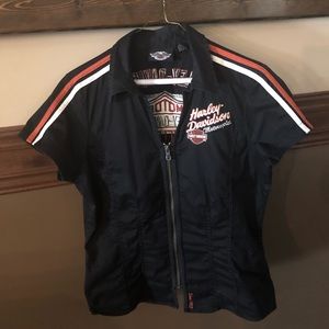 Harley Davidson ladies zip front shirt